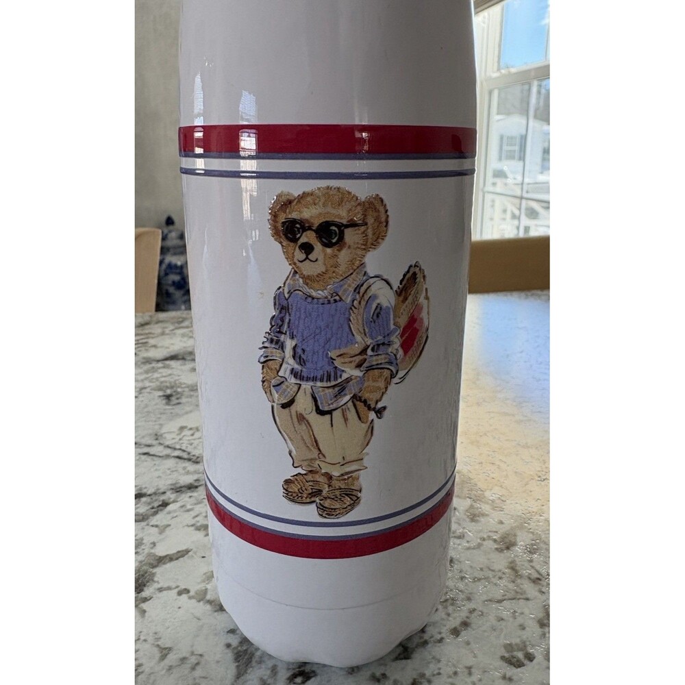 Polo Ralph Lauren Bear Collection Water Bottle School Days Metal Limited Edition - Picture 2 of 8